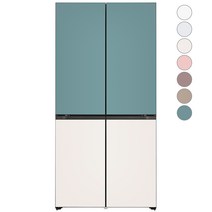 [색상선택형] LG전자 디오스 오브제컬렉션 빌트인타입 베이직 4도어 냉장고 글라스 610L M623AAA042, M623GTB042S, 클레이 민트 + 베이지