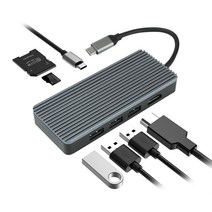 컴썸 C타입 7포트 HDMI USB 3.0 멀티 허브 CT-70TS, 스페이스 그레이