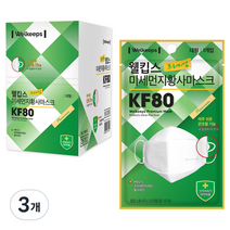 웰킵스 프리미엄 미세먼지황사마스크 대형 KF80, 25개입, 3개, 화이트