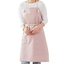 팀쿡 옥스포드 린넨 앞치마 TDA-408 76 x 82 cm, 핑크, 1개