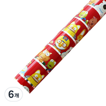 뽀로로 증착롤 포장지 중 37.5cm x 12m, 레드, 6개