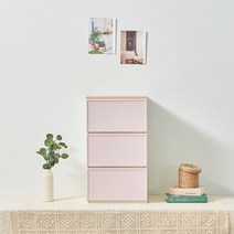 씨밀렉스 래폴드 모듈서랍장 400 레귤러 3단 L, 무디파스텔 핑크, 1개