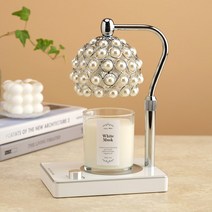 캔들백화점 진주 사라 캔들워머 +소이 캔들 280g 세트, 화이트머스크, 실버화이트