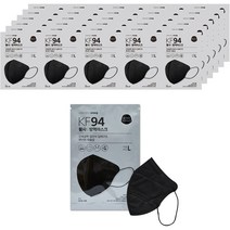 폴리테크 새부리형 에코 마스크 KF94 블랙, 1개입, 100개