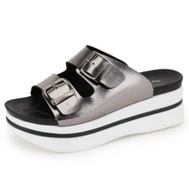 단골언니 여성용 버클 투스트랩 통굽 슬리퍼 리밋