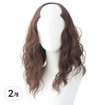 하이유니 굵은 히피 펌 반가발 46cm, 다크브라운, 2개