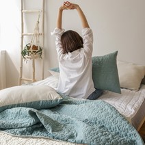 더자리 항균 마이크로 누빔 이불 앤 스프레드, 믹스에이슨민트