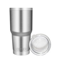 4YOU KEEP 대용량 스테인레스 보온보냉 텀블러 + 오픈형 뚜껑, 실버, 900ml