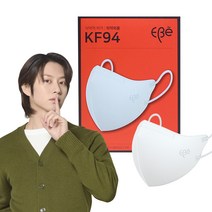 이비에 4중필터 새부리형 컬러 패션 마스크 중형 KF94, 10개입, 3개, 화이트