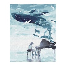 플레이어바웃 DIY 명화 그리기 세트 40 x 50 cm, 고래와 피아노
