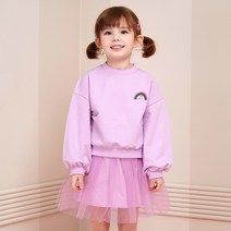 월튼키즈 여아용 레인보우샤샤 티셔츠 + 원피스 세트