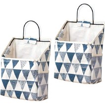 위드웨일 벽걸이 패브릭 수납 포켓 케이스 2p, 블루삼각