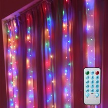 가온 LED 와이어 12모드 사운드형 USB 리모컨 커튼조명 300구 F, 혼합색상(F8)
