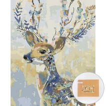 아트조이 DIY 명화 그리기 세트 40 x 50 cm 세로형, 컬러풀 꽃사슴