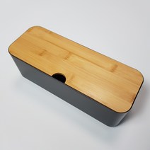 마코 우드 멀티탭 보관함 블랙 대나무 중형, 1개