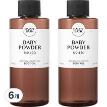 해피바스 오리지널 컬렉션 바디오일 베이비파우더, 6개, 250ml
