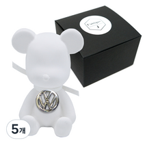 라띠크제이 엠블럼베어 차량용 방향제 폭스바겐 화이트 + 베이비파우더 5ml 리필 세트, 5개