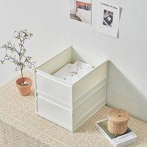 씨밀렉스 닛띵 슬라이드 정리함 서랍형 대, 아이보리, 2개