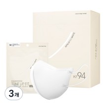 참존 톤업핏 블랙라벨 라이트 황사용마스크 중형 KF94, 25개입, 3개, 오픈 화이트