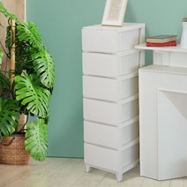 보노하우스 가든 라탄 플라스틱 서랍장 일반형 6단, 크림