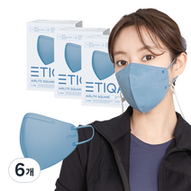 ETIQA 에어라이트 스퀘어 마스크 대형, 10개입, 6개, 빈티지블루