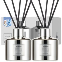 쿤달 퍼퓸 디퓨저 실버 에디션 200ml 2개 + 섬유스틱 10개, 소프트솝향