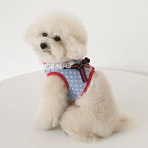 리얼펫 반려견 꽃송이 조끼 하네스, LIGHT BLUE