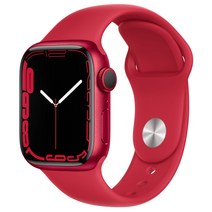 Apple 애플워치 7, 41mm, GPS+Cellular, 알루미늄, 레드 / 레드 스포츠 밴드, PRODUCT RED 케이스, 레드 밴드