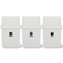 라이피스트 컬러빈 분리수거함 35L, 화이트, 3개