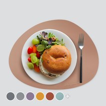 에이드엘 페블 실리콘 테이블매트 2p, 브릭레드, 가로 350mm x 세로 270mm x 두께 1.2mm