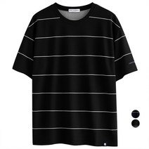 고스트리퍼블릭 남성용 오버핏 리버플 핀 스트라이프 반팔 티셔츠 GT 3145