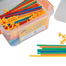 토이다락방 매직스트로우 장난감 블록 놀이 빨대블럭 500p, 혼합색상