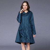 블루시즌 여성용 우비 골프 기능성 방수 바람막이 후드 자켓 비옷, 피코크 블루