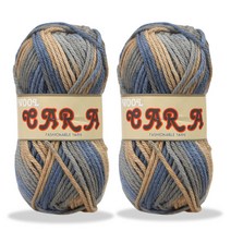 미소털실 카라 뜨개실 90g x 2p, 924 베이지믹스, 2개