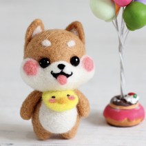 제이큐리빙 DIY 양모 니들 펠트 세트 베이비시바, 혼합색상, 1세트