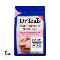 닥터틸즈 핑크 히말라얀 미네랄 소크 위드 퓨어 엡섬 바디솔트, 1.36kg, 5개