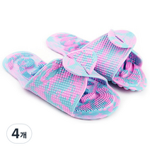 온누리산업 칸토스 양면 지압 양쪽 실내화 M, 4개, 혼합색상