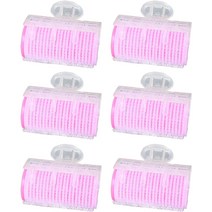 닐로 대형 헤어롤 6p + 집게 6p 세트, 핑크, 1세트