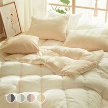 쉬즈홈 마리앤 피치스킨 차렵이불 + 토퍼 + 베개커버 세트