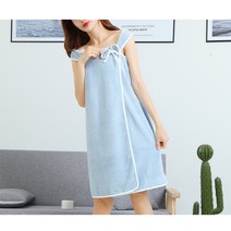 유엘 원피스 타월 샤워가운 대, 블루 나비, 1개