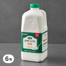 서울우유 더 진한 순수 플레인 요거트, 1.8L, 6개