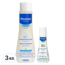 무스텔라 젠틀 샴푸 200ml + 노-린스 클렌징 워터 50ml 세트, 3세트