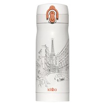 클리나 원터치 보온보냉 텀블러, 화이트, 350ml, 1개