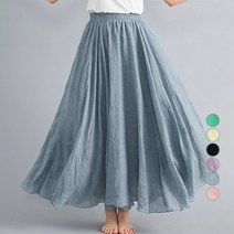 페이퍼먼츠 데일리 캐주얼 루즈핏 허리 밴딩 면 린넨 스커트 13778