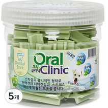 오랄클리닉 반려동물 치석제거용 덴탈껌 300g, 청사과, 5개