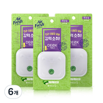 에어후레쉬 데옥스 현관용 방향제 본품 그린애플향, 6개, 6ml, 과일/트로피칼향
