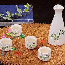 라무어 도쿠리 5p 세트 그린, 1세트, 술병 + 잔 4p