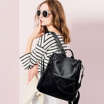 미나티 여성용 데일리 직장인 가죽 백팩 N88