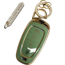 루루형제 현대 아반떼AD / 올뉴투싼TL / 투싼IX / LF소나타 / 소나타뉴라이즈 / 아이오닉 / 더뉴아반떼MD 자동차 스마트 키케이스 + 번호키링 + 큐빅오링 세트, 키케이스+번호키링, AH-05, 올리브그린