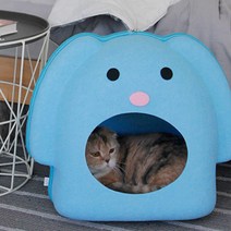 펫트롱 고양이 도그 숨숨집 쿠션하우스, 블루